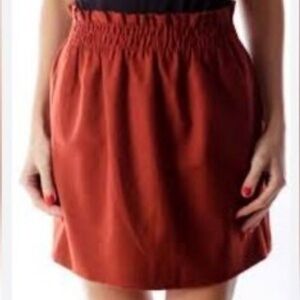J. Crew Terracotta Elastic-Waist A-Line Skirt Wool Blend